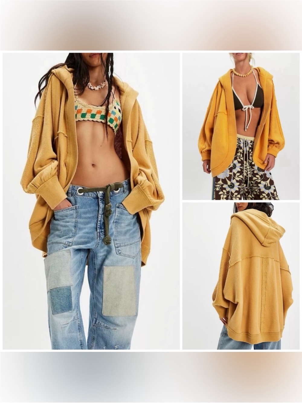 NWT Free People We The Free Forever Yours Cardi - Sunflower Sun Yellow - Small